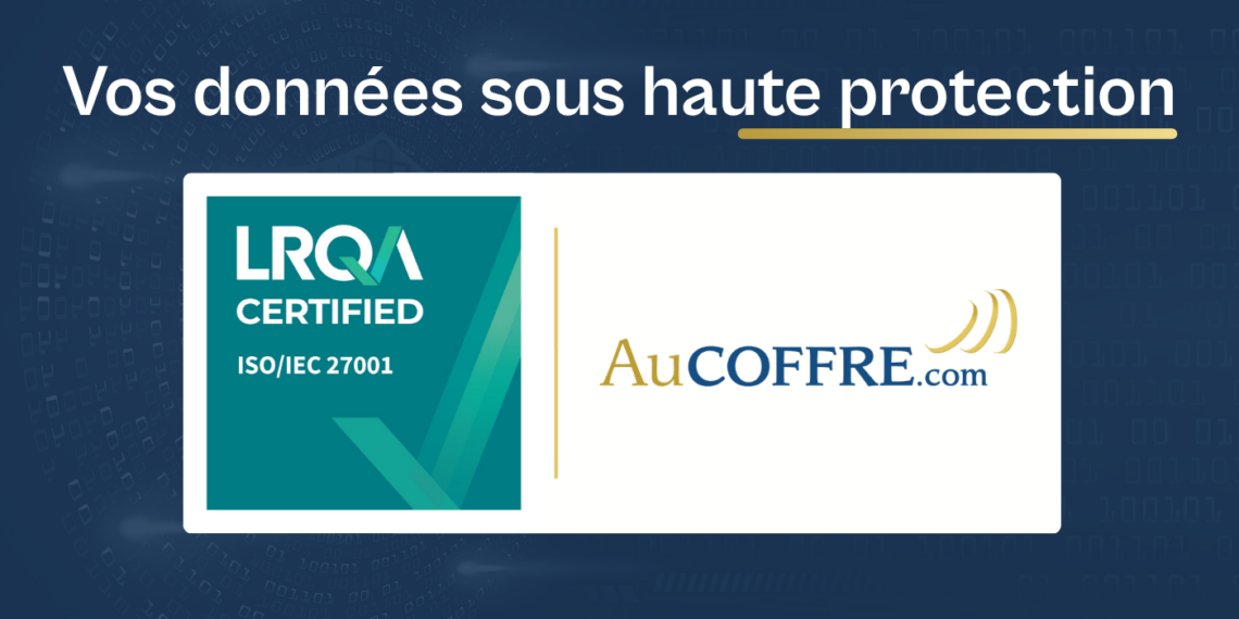 Image montrant la certification ISO27001 pour AuCOFFRE.com