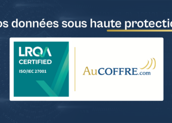Image montrant la certification ISO27001 pour AuCOFFRE.com