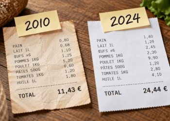 Inflation : comparaison des tickets de courses 2010-2024