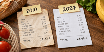 Inflation : comparaison des tickets de courses 2010-2024