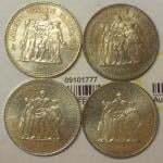 Lot 4 pieces Hercule 50 Francs