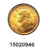 20 Francs Suisse Vreneli (1935L, 1947 et 49) 