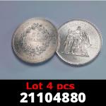 Lot 4 pieces Hercule 50 Francs