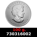 100 grammes d'argent pur - Maple Leaf (LSP) 