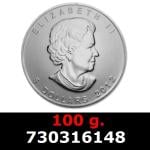 100 grammes d'argent pur - Maple Leaf (LSP) 
