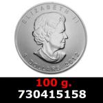 100 grammes d'argent pur - Maple Leaf (LSP) 