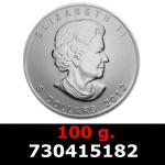 100 grammes d'argent pur - Maple Leaf (LSP) 