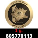 1 gramme d'or pur - Vera Valor (LSP - Cours Légal) 
