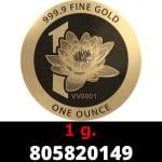 1 gramme d'or pur - Vera Valor (LSP - Cours Légal) 