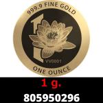 1 gramme d'or pur - Vera Valor (LSP - Cours Légal) 