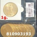 1 gramme d'or pur - Liberty 20$ (LSP) 