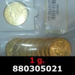 1 gramme d'or pur - Liberty 20$ (LSP) 
