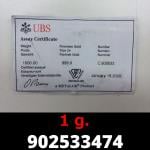 1 gramme d'or pur (Lingot LSP) 
