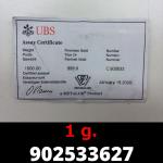 1 gramme d'or pur (Lingot LSP) 