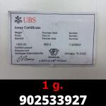 1 gramme d'or pur (Lingot LSP) 