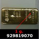 1 gramme d'or pur (Lingot LSP) 
