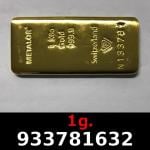 1 gramme d'or pur (Lingot LSP) 