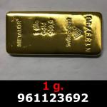 1 gramme d'or pur (Lingot LSP) 