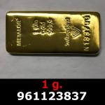 1 gramme d'or pur (Lingot LSP) 