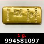 1 gramme d'or pur (Lingot LSP) 