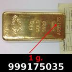 1 gramme d'or pur (Lingot LSP) 