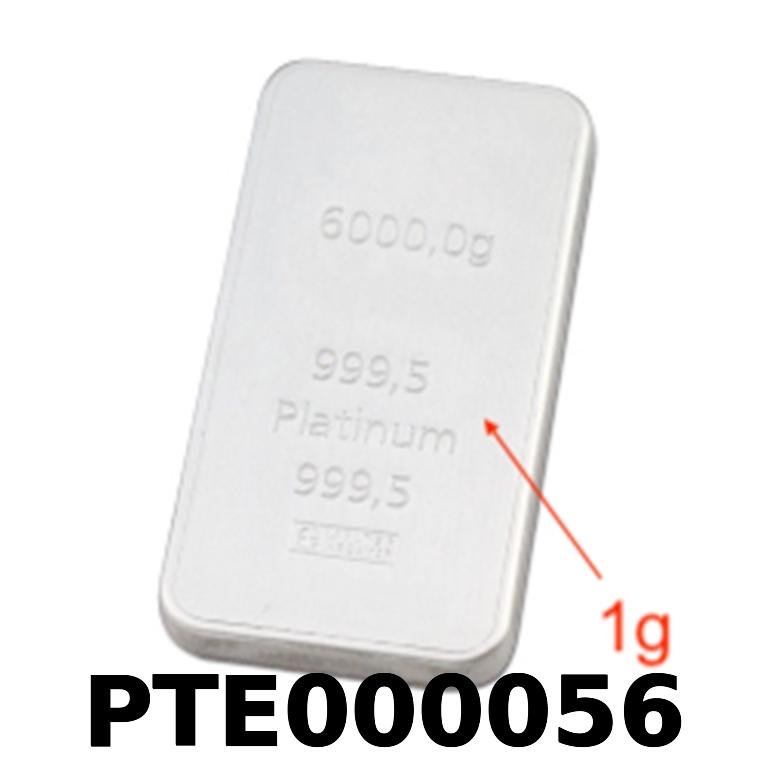 1 gramme de platine pur (Lingot LSP) | Issu d un lingot LBMA de 6 kilos ...