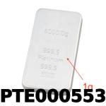 1 gramme de platine pur (Lingot LSP) 