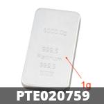 1 gramme de platine pur (Lingot LSP) 