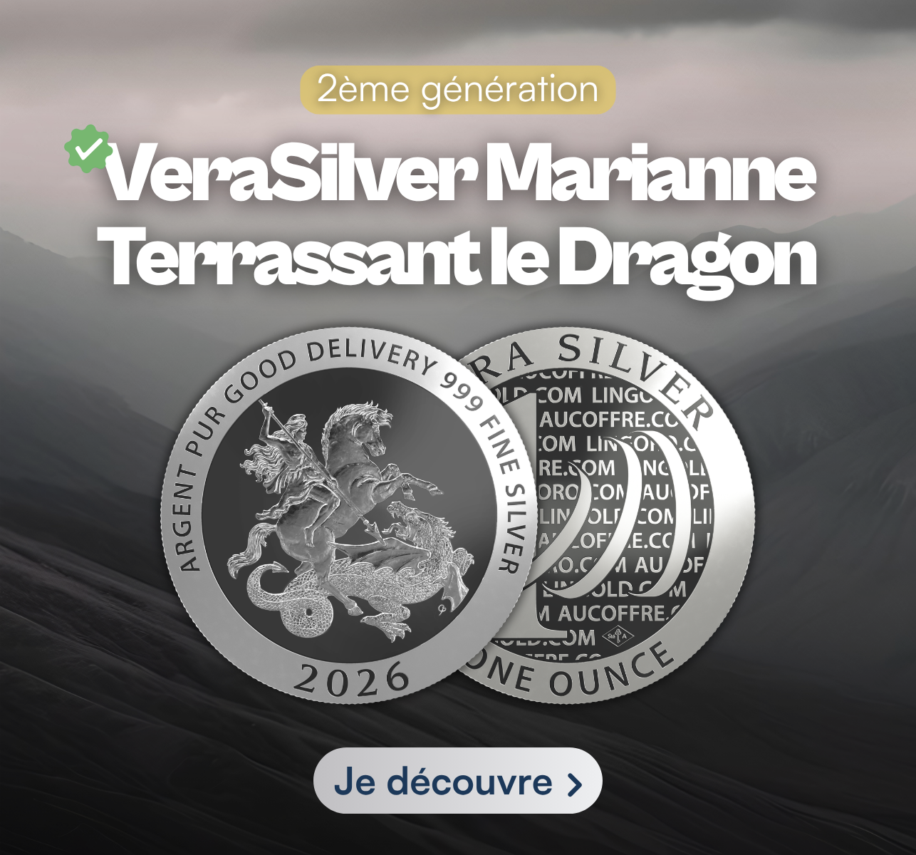 VeraSilver Marianne Terrassant le Dragon 1 once